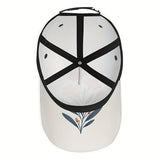 1 Gorra de Béisbol para Hombre con Estampado Floral - Ligera, Ajustable en Poliéster, Diseño Rosa/Verde Azulado, Ideal para Running, Deportes, Streetwear, Halloween, Navidad y Eventos Especiales, 2D Plana