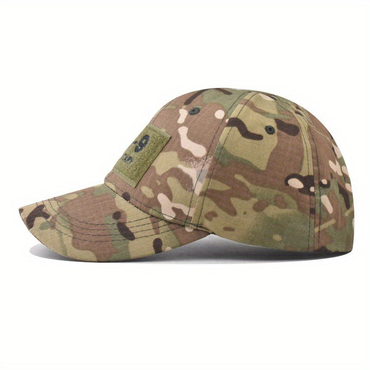 Gorra de béisbol militar K-9 con bordado, sombrero de sol de poliéster camuflado con visera curva, gorra ligera para hombre al aire libre