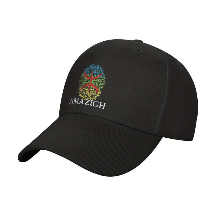 1 pieza de gorra de béisbol de poliéster con huella dactilar Amazigh, gorra de golf ajustable y transpirable, visera de moda con borde curvo para hombres y mujeres, gorra de sol ligera y casual Y2K, visera de sol Ha.