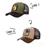 1 Gorra de Béisbol con Estampado WB para Hombres y Mujeres - Parte Trasera en Red, Ajuste Perfecto Deportes al aire libre & Acceso Casual estilo Festival | Sombrero Decorativo Adaptable Laváble