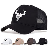 Gorra de Béisbol Ajustable para Hombre con Bordado de Asta - Malla Transpirable, Protección Solar para Actividades al Aire Libre y Viajes, Cinco Paneles, Vacaciones en la Playa