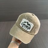 Gorra de Béisbol Retro Lavada para Adolescentes - Sombrero de Malla Transpirable con Ajuste Elástico, Parche de Letras Explore, Camuflaje y Verde para Viajes al Aire Libre en Primavera/Verano y Día de San Patricio