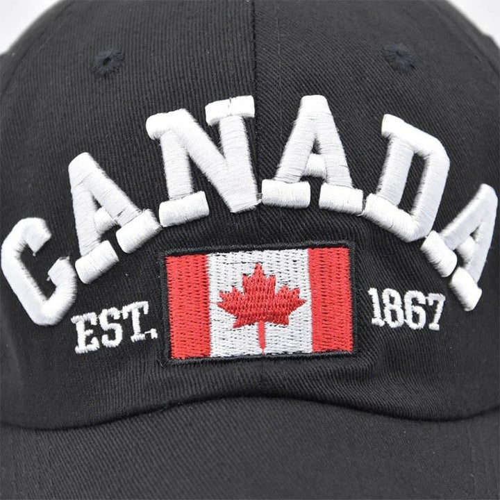 1x Gorra de Béisbol Hoja de Arce, Sombrero de Golf Ajustable con Bandera Canadiense para Hombre