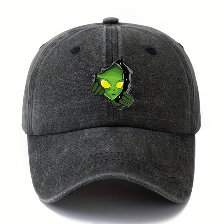 Gorra de Béisbol MAKEFGE con Diseño Alien para Hombres y Mujeres - Gorra Ajustable Snapback Trucker con Estampado Verde Vibrante, Diseño de 6 Paneles, Tela Duradera para Camping al Aire Libre, Uso Casual (/Beige/Rosa/Azul Verdoso). Tela Tejida