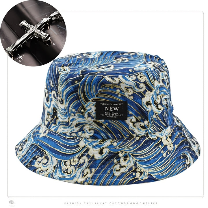 Conjunto de dos piezas: gorra y collar decorativo, nuevo estilo hip-hop, bordado exquisito, ligero y transpirable, ideal para viajes, regalo perfecto para vacaciones