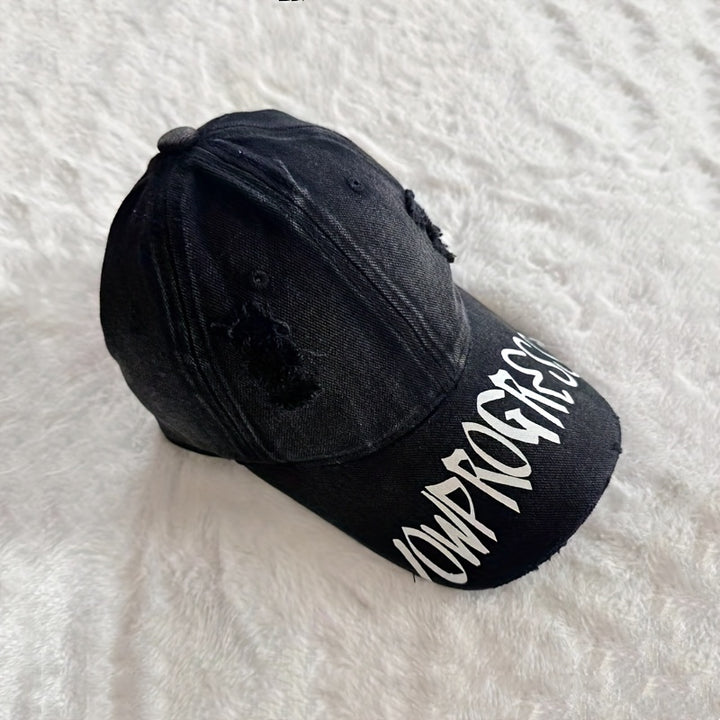 Gorra de Béisbol Unisex con Diseño Moderno y Estilo Pato, Letras Desgastadas para Verano