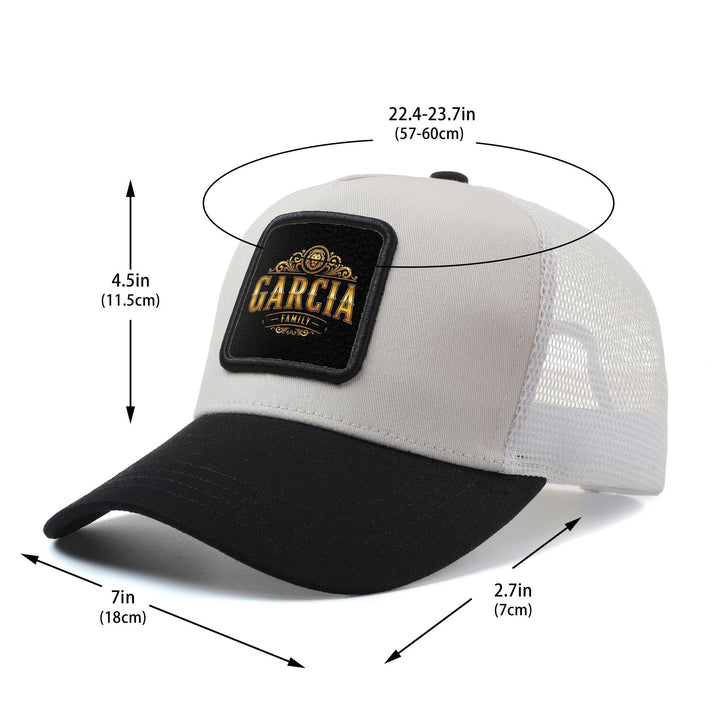 Gorra de Camionero Ajustable con Emblema Familiar Garcia para Hombres y Mujeres - Parte Trasera Transpirable, Gorra Ligera Con Diseño de 6 Paneles Blanco/Rosa//Gris/Beige, Talla Única (54.86-59.94cm) Unisex Casual Deportes al aire libre & Atuendo casual I