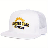 Gorra de béisbol para hombre TWRTED TEA bordada, ajustable, negra, poliéster 100%, con protección solar, para primavera, otoño, viajes, fiesta de playa