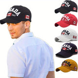 1x Gorra de Béisbol Hoja de Arce, Sombrero de Golf Ajustable con Bandera Canadiense para Hombre