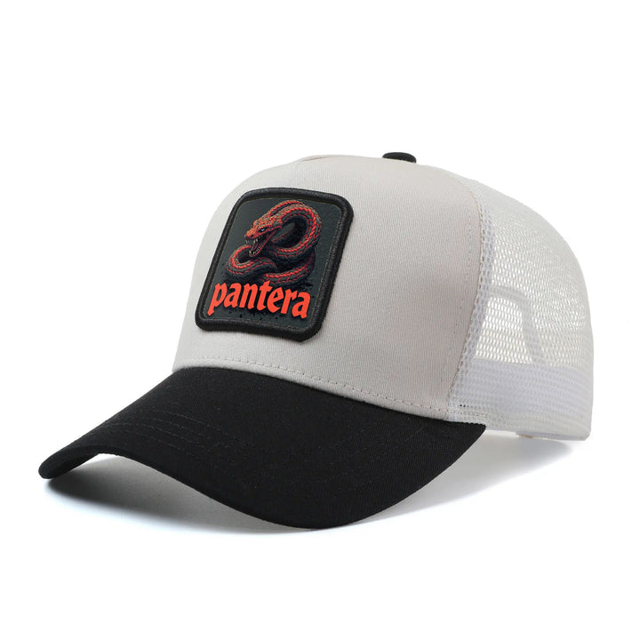 Gorra de béisbol para hombres y mujeres - Ligera y transpirable, con correa ajustable, diseño de serpiente roja y negra, parte trasera de malla no elástica para pesca, al aire libre, casual - Gorra de protección solar unisex para hombres y mujeres, ropa d