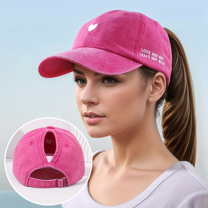 1 Gorra de Béisbol Bordada con Letras "Love Letter" para Uso Casual Diario