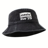 MAKEFGE Gorra Unisex Oasis Live'25 Estampada - Gorra Trucker Ligera para Hombres y Mujeres, 5 Colores (/Azul Marino/Morado Oscuro/ Marino/Beige), Cierre Ajustable con Broches, Protección Solar Transpirable para Camping, Viajes y Vacaciones, Equipo de Camp