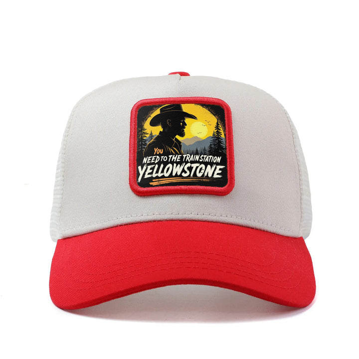 Gorra Trucker Gráfica de la Serie Western Yellowstone para Hombres y Mujeres - Cierre Ajustable Snapback, Parte Trasera de Malla Transpirable, Gorra Duradera con Logo de Yellowstone y Diseño de Dutton Ranch para Uso Casual al Aire Libre en Verano, Regalo