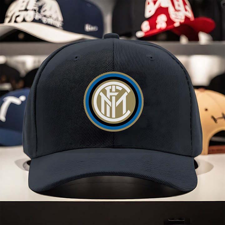 1 Gorra de béisbol con logo INTER y diseño 1909 - Poliéster ligero, ajustable con cierre a presión, visera curva, lavable a máquina, unisex para hombres y mujeres, perfecta para uso diario y eventos, gorra de béisbol