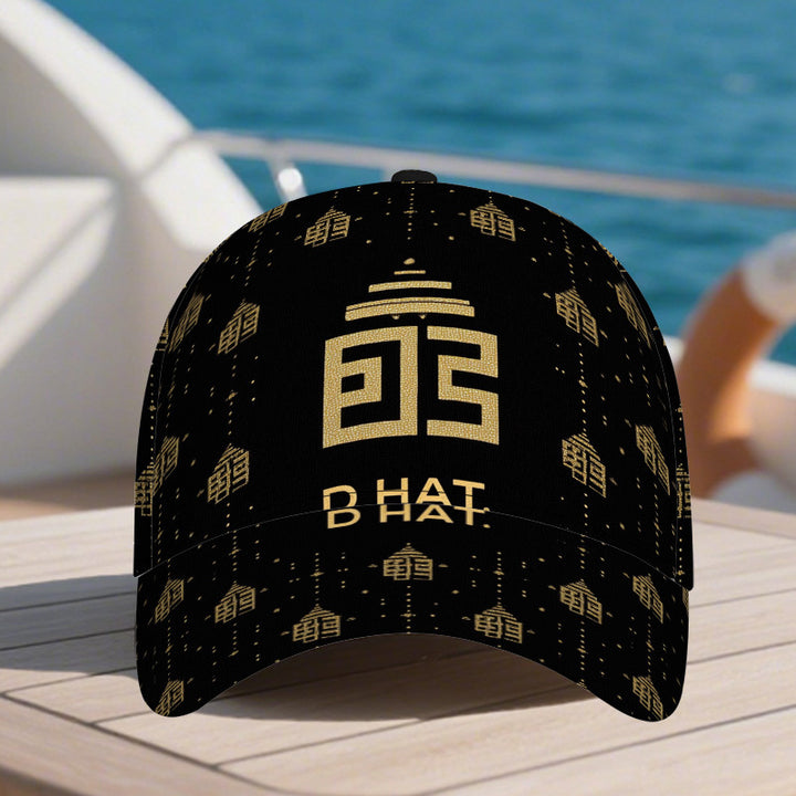 1 gorra de béisbol elegante con estampado dorado 2D para Acción de Gracias - Gorra de poliéster de cuerpo completo con diseño vibrante y llamativo, ideal para streetwear, deportes y carreras al aire libre, Moda Streetwear,Ropa Casual,Sombreros de Moda,Tel