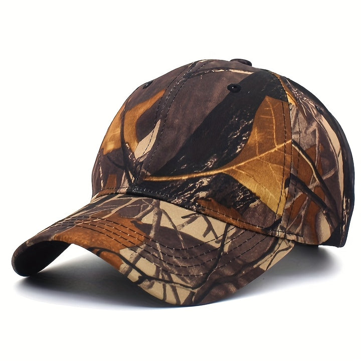 Gorra de Béisbol con Camuflaje para Hombre - Ajustable con Cierre de Presión, Protección Solar, Poliéster Transpirable, Ideal para Deportes al Aire Libre, Camping y Senderismo