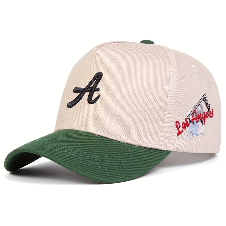 Una gorra de béisbol de cinco paneles con diseño de hoz para hombre, perfecta para la moda al aire libre. Es ajustable e ideal para usar en ocasiones informales durante los viajes de primavera y otoño, vacaciones o salidas a la playa.