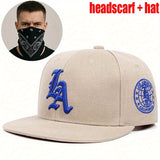 Set de Dos Gorras Hip Hop Bordadas LA con Pañuelos, Gorras Unisex Ajustables Estilo Urbano, Gorra para Hombre, Nueva Gorra Original, Gorra Plana
