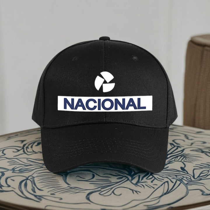 1 Gorra de béisbol NACIONAL - Letras y logo llamativos, cierre ajustable con visera, gorro de poliéster ligero para hombres y mujeres, deportes, senderismo, running, equipo de senderismo, diseño deportivo, construcción duradera, entusiastas de los deporte