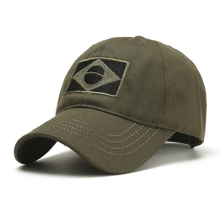 Mantente a la moda y protegido con esta gorra de béisbol de camuflaje del ejército con bordado de la bandera de Brasil para mujeres y hombres