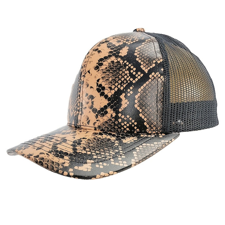 Gorras de béisbol con patrón de serpiente único, gorras de hip-hop de tendencia callejera para hombres y mujeres, gorras de sombra y protección solar para salidas, gorras de pico de pato para jóvenes, gorras sin parte trasera