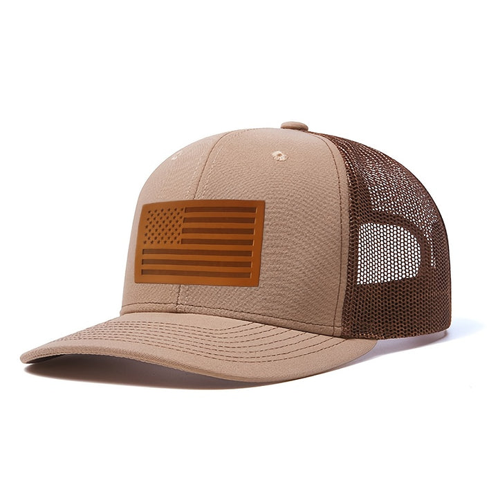 Gorra de Camionero con Bandera Americana Ajustable Snapback - Parte Tras Mesh Transpirable y Gorro Sólido, Unisex para Deportes al aire libre Estilo Dad Hat Diseño Bicolar Patriótico Confort Todo el año Ideal Regalo 4to Julio Uso Casual Accesoario Patrio