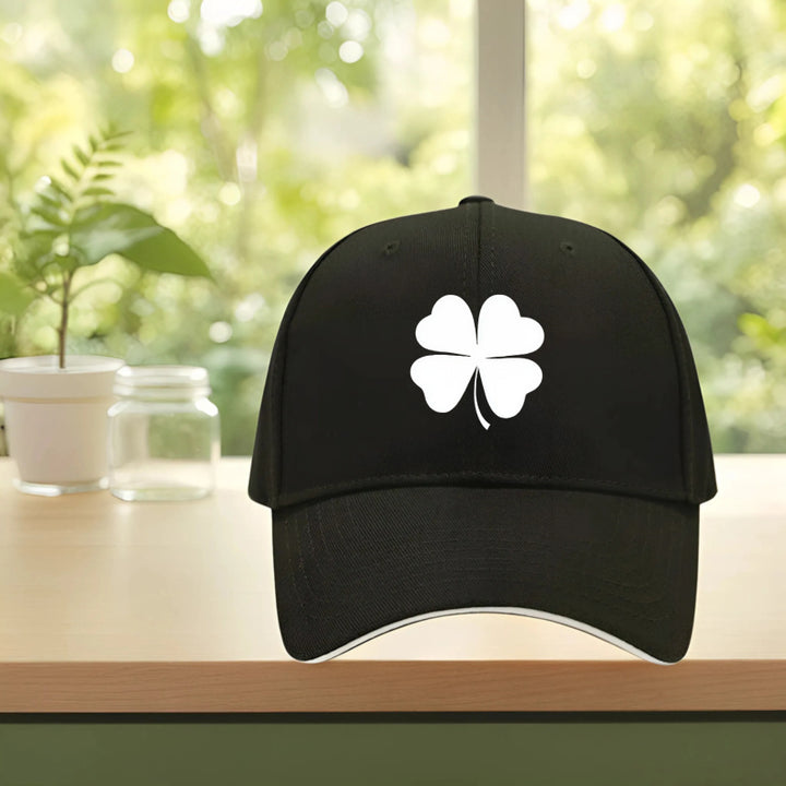 Gorra de béisbol unisex ajustable con estampado de cuatro hojas - Ligera y transpirable, con diseño de buena suerte irlandesa, gorra casual y deportiva para exteriores para todas las estaciones para hombres y mujeres, regalo perfecto para las fiestas (Día