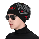 1 sombrero sin ala de temática motera - Gorro holgado con estampados audaces de calaveras y moto, textil suave para hombres y mujeres, casual e ideal diario, lavable a mano (/Rojo/Gris) – Accesorio en estilo rocker, Gorro de Punto, Sombreros, Gorros de In