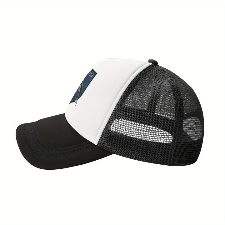 Gorra de regreso de Team Orca - Malla ligera y transpirable para hombres y mujeres, negro con diseño blanco, ideal para uso casual y diario, regalo de vacaciones perfecto, gorra para todas las estaciones | Gorra de camionero estilosa | Equipamiento de cab