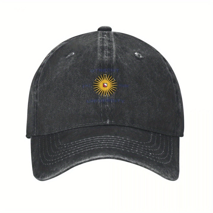 Gorra de béisbol de la Universidad de Utrecht - Negra con bordado dorado, sombrero de lujo para hombres y mujeres, diseño elegante con motivos de sol, perfecto para deportes o uso casual, gorra de béisbol.