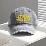 1pc Gorra Ajustable de Camionero con Logo de  de STAR WARS - Letras Amarillas Icónicas de Star Wars y Estampado de , Gorra Ligera sin UPF, Unisex y Amigable (Lavable a Mano) para Fiestas, Atuendo Casual