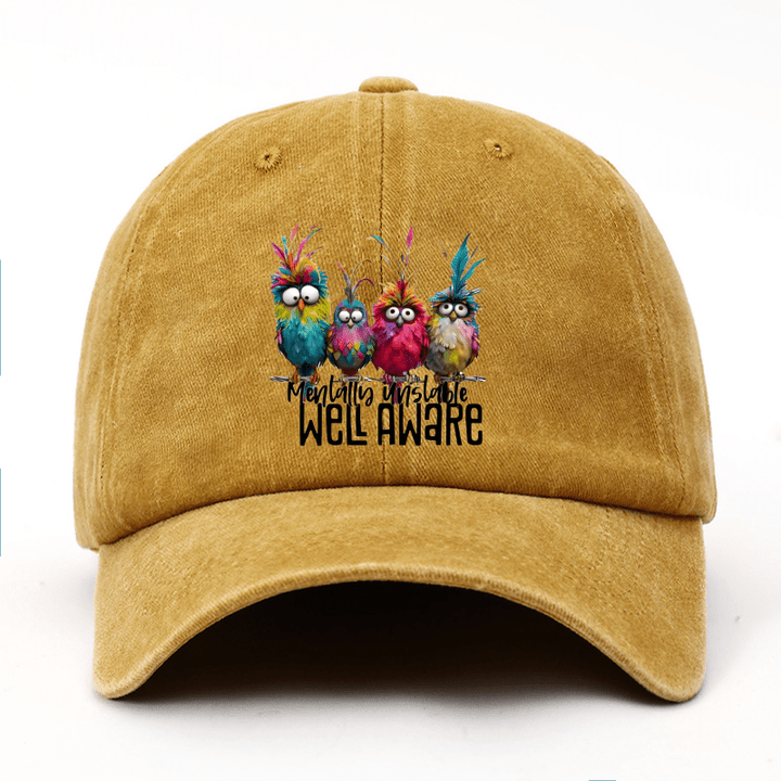 4 Gorras de Béisbol con Estampado Divertido de Pájaros, Gorras Casuales para Primavera/Verano