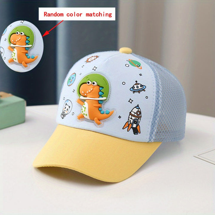 Gorra de béisbol para niños, 100% poliéster transpirable, cierre de presión, lavable a mano, patrón de animal, elastizable, para niños y niñas, ropa casual de primavera/verano, idea de regalo de cumpleaños