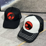 2 gorras de béisbol unisex, gorra de malla transpirable ajustable con gato relámpago bordado, tela acrílica 100% no elástica, recubierta en PVC, livianas para deportes al aire libre y uso diario, ideal para regalos de San Valentín, Carnaval y Festival de