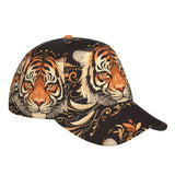 Gorra de Béisbol con Estampado de Cabeza de Tigre, Visera Curva para Deportes y Running, Ajustable
