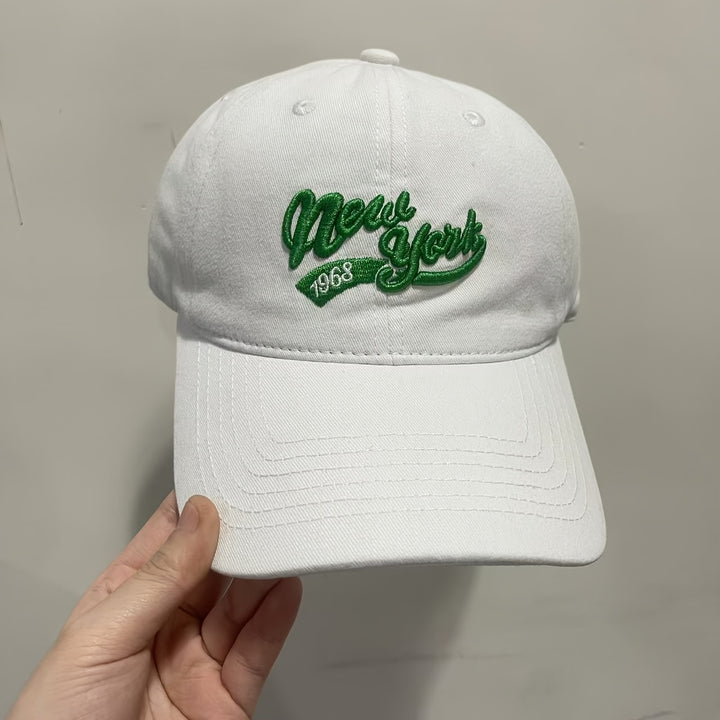 Gorra de Béisbol Bordada Americana para Hombres y Mujeres, Estilo Coreano Versátil con Visera Curva Snapback para Primavera/Otoño