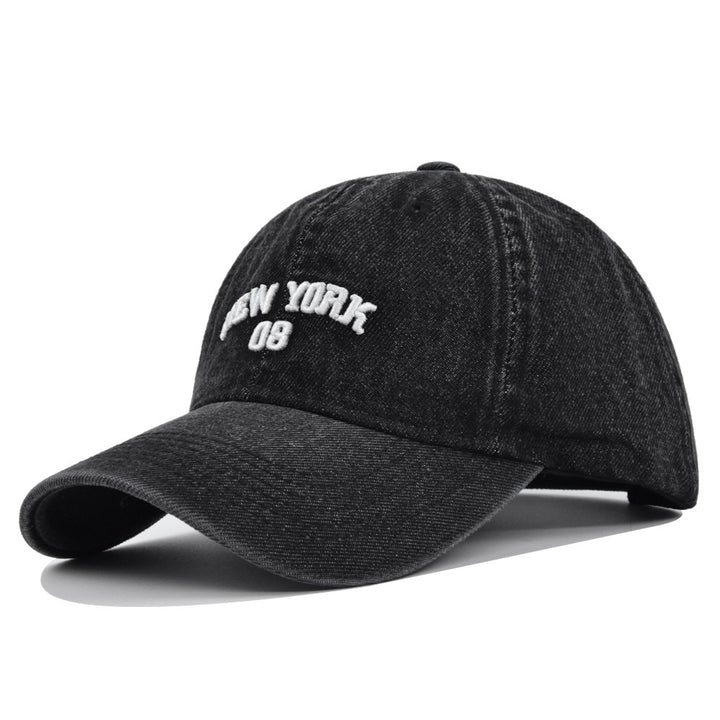 1 Gorra de béisbol de mezclilla New York 09 con estilo de logo de ciudad retro americana | Imprescindible para entusiastas de la moda retro y seguidores del estilo urbano, salidas diarias, atuendos de escena urbana, ajustable, cierre a presión
