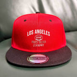 Gorra Snapback Estilo Urbano - Diseño Digital Los Ángeles 1850, Ajustable en Dos Tonos Morado y , 100% Poliéster para Moda Casual y Streetwear