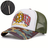 Conjunto de 2 piezas, sombrero + 'adornos', gorra de béisbol bordada con insignia de letra de estilo europeo y americano, gorra de camión de calle transpirable para hombres y mujeres.