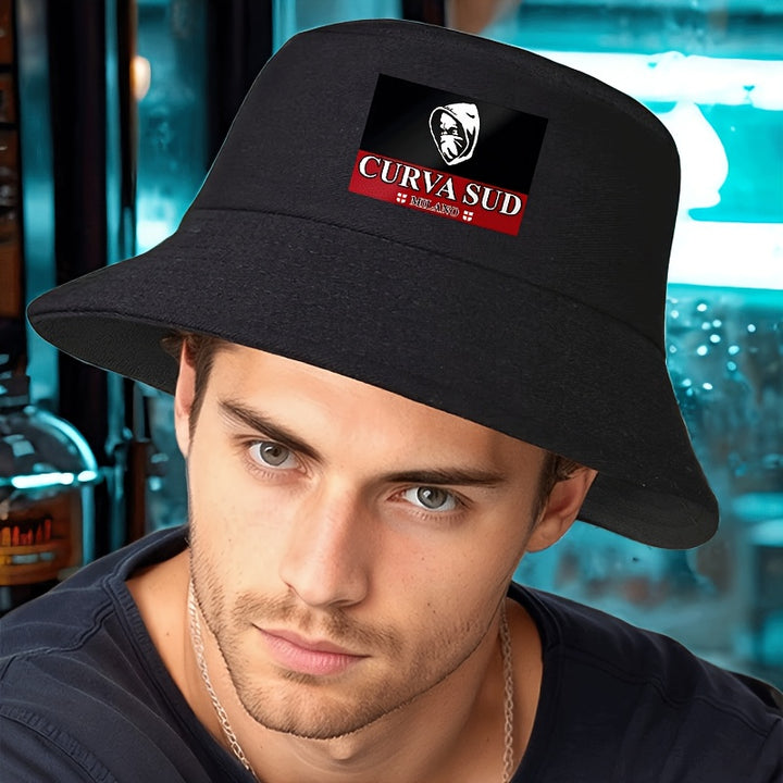Gorra de Cubo con Escudo del Fútbol Curva Sud Milano - Diseño Italiano Transpirable, Estampado en y Rojo Atrevido Ligero & Lavable a Máquina para Festivales Musicales Eventos Deportivos Ropa Casual Unisex Abrigo Vibrante Actividades al AIRE Libre Cómodas