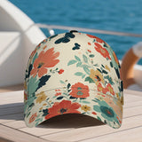 1 gorra ajustable de béisbol con estampado floral 2D de cuerpo completo - Diseño vibrante de flores y hojas, transpirable para deportes, running, gimnasio y actividades al aire libre - Estilo moderno para ropa casual urbana (Poliéster)
