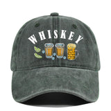 Gorra de Béisbol Vintage con Emblema de Whisky y Vino, Ajustable Snapback, Logo Manual para Estilo Retro, Cata de Vinos, Bares y Fiestas Navideñas - No Elástica, Ideal para Entusiastas del Retro y Seguidores de la Cultura del Vino