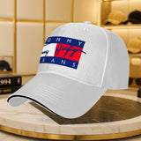 1 Gorra de béisbol para hombre - Sombrero ajustable con cierre a presión y logo rojo y blanco llamativo, ajuste estructurado ligero y transpirable para uso casual y deportivo