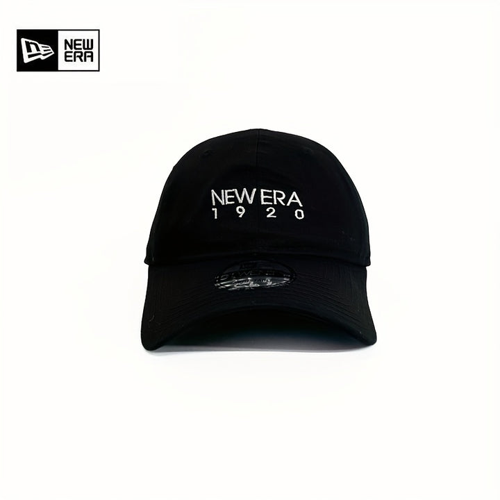 Gorra de béisbol negra bordada NEW ERA 1920 - Almohadilla curva, espalda de malla transpirable, cierre ajustable de snapback, diseño deportivo para uso casual, gorra de béisbol.