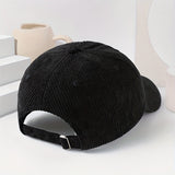 Gorra de béisbol unisex de pana bordada TANNED y TIPSY, gorro grueso y suave de moda para mujer para primavera/otoño, gorra casual y cálida de hip-hop para hombre, ideal para uso diario, con ajuste ajustable