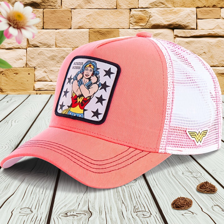 Gorra de Béisbol WB Warner Bros. DC Justice League - Gorra Snapback Ajustable con Superman, Batman, Wonder Woman - Protección Solar Transpirable, para Comic-Con, Halloween, Navidad, Regalos de Cumpleaños - Coleccionable de Superhéroes con Licencia Oficial