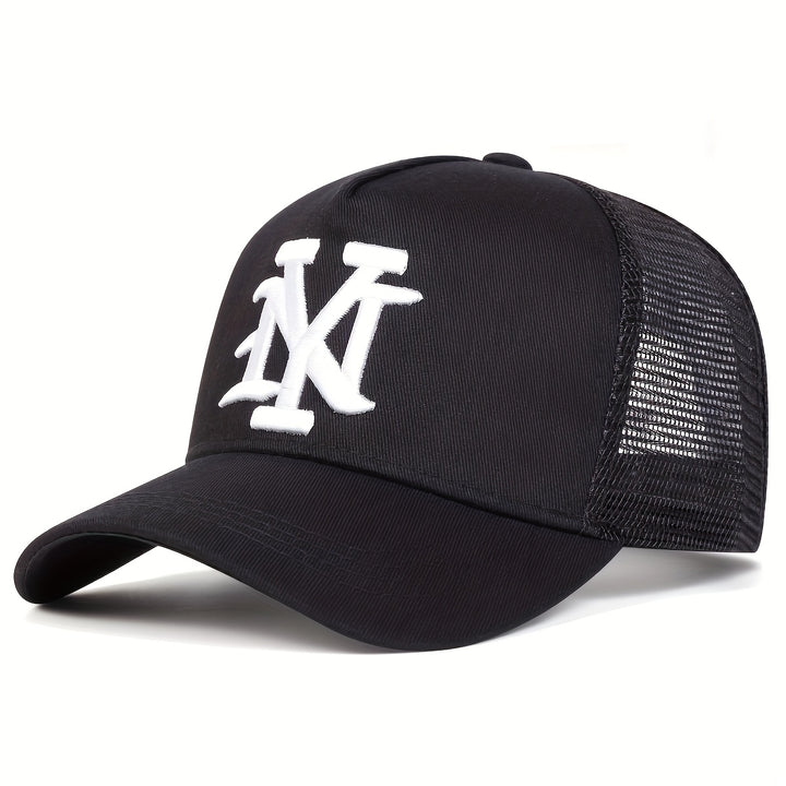 Gorra Trucker para Hombre con Letra NY, un Sombrero de Béisbol Moderno y Personalizado para el Verano, Ajustable para Ocio al Aire Libre, Perfecto para Viajes de Primavera y Otoño o Vacaciones en la Playa.