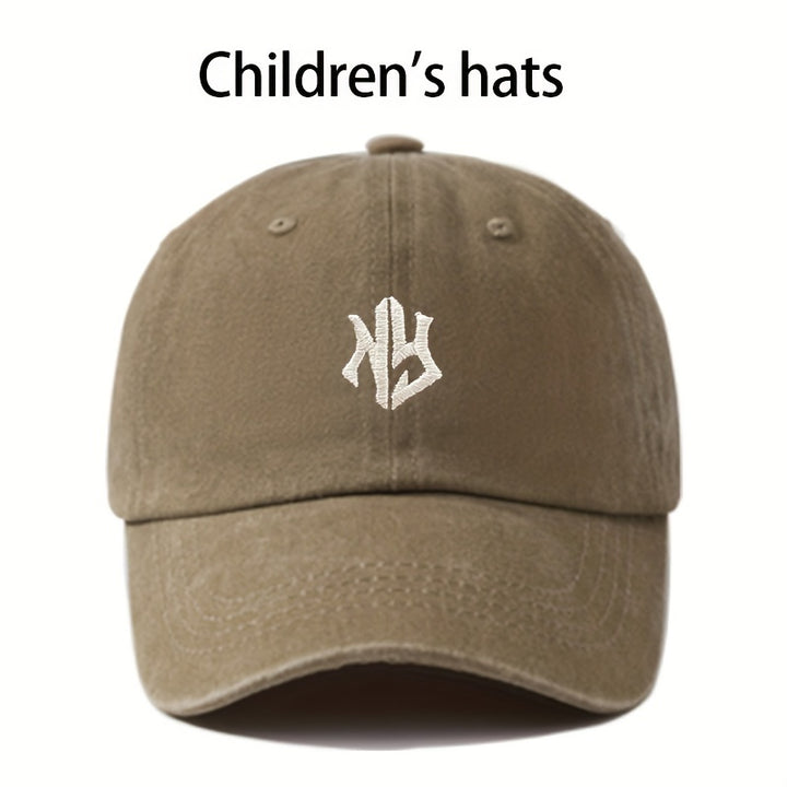 Gorra de béisbol para niños: Sombrero de protección solar bordado con dibujos animados, ajustable, adecuado para actividades al aire libre como acampar, hacer senderismo y pescar