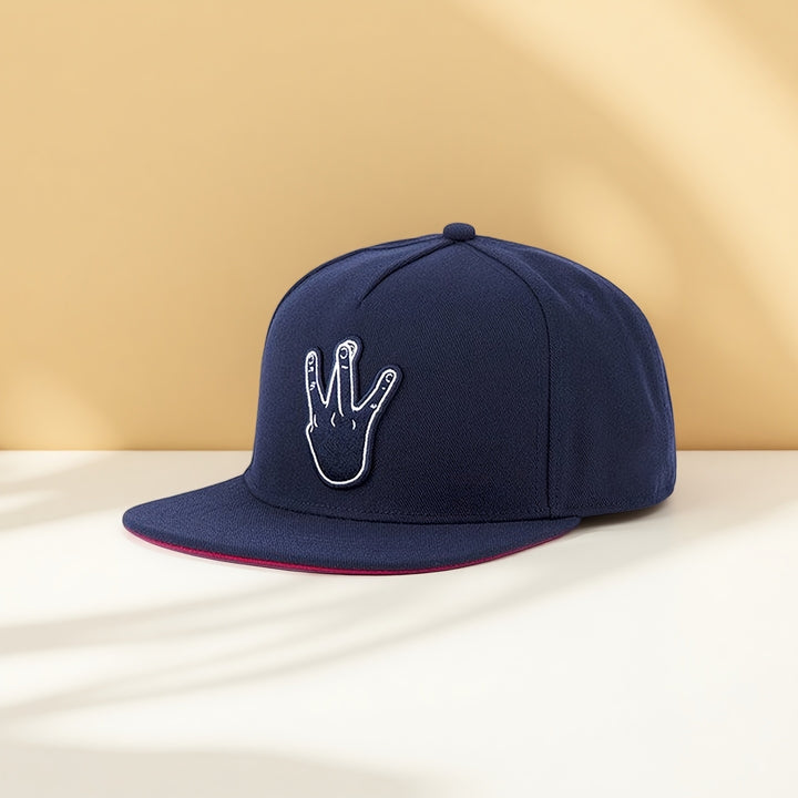 Gorra de Béisbol Azul Marino para Hombre - Gorra Snapback Ajustable con Señal de Mano Dinámica, Tejido Ligero Sin Elasticidad para Hip Hop, Streetwear, Deportes - Accesorio Urbano para Todas las Estaciones para Conciertos, Festivales