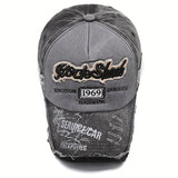 1 pieza, gorra para hombres y mujeres, lavada y desgastada, gorra de pico de pato, protección solar al aire libre, gorra de pesca, primavera, verano, borde roto, gorra de sol, moda